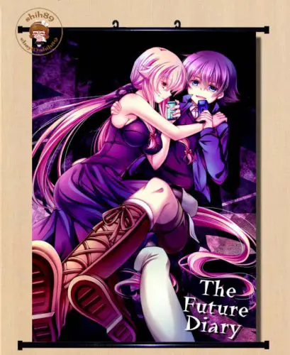 Оранжевый Аниме Mirai Nikki дневник будущего домашний декор плакат стены прокрутки Рождественский подарок - Цвет: Оранжевый