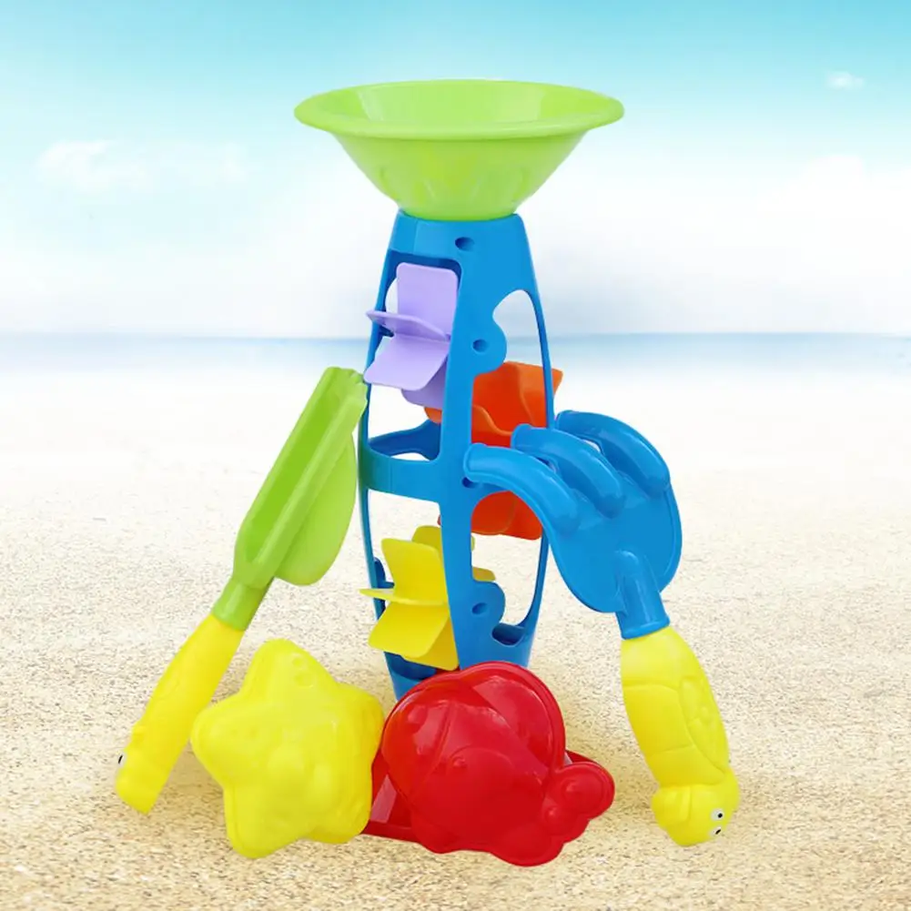 Best 5 Pcs Beach Toys Set Children Play Sand Digging Sand Assembly Beach Hourglass Summer Beach Toys For