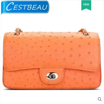 

Cestbeau Genuine ostrich skin girl women bag small fragrant single shoulder hand leather European fashion dinner chain girl bag