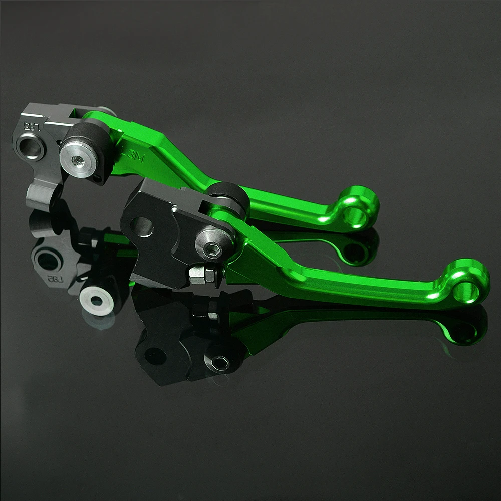 Для KAWASAKI KX125 KX250 KX250F KX450F KX 125 250 250F 450F 2005-2012 2011 2010 ЧПУ Сводные сцепные рычаги Байк зеленый