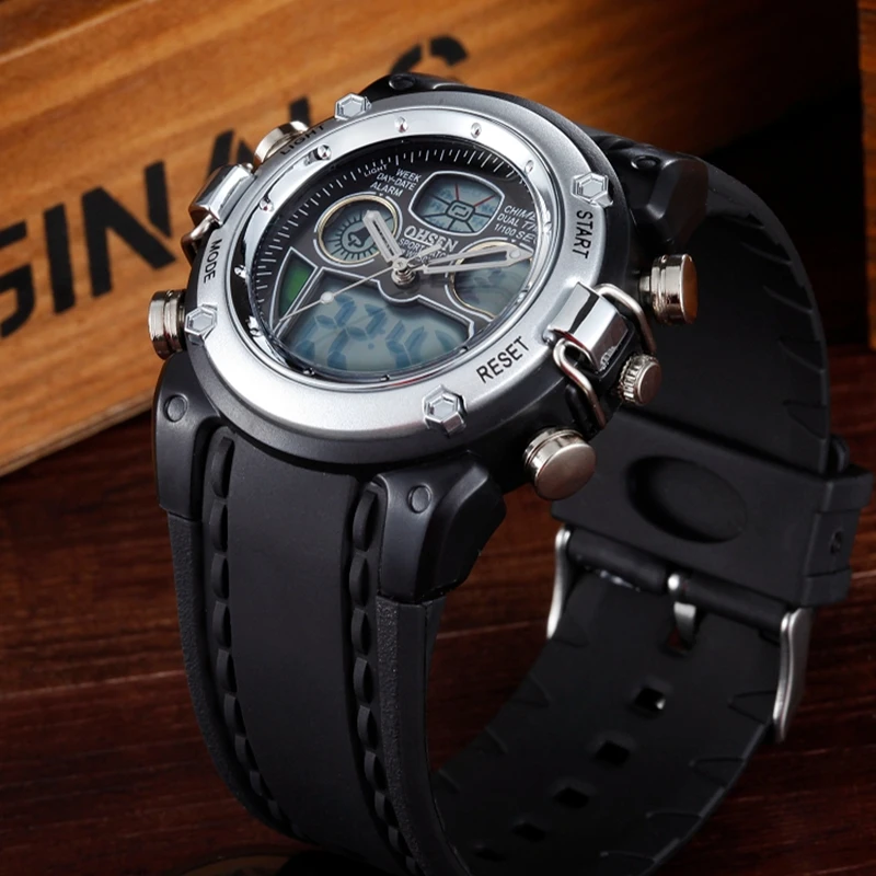 Оригинальные Цифровые кварцевые мужские спортивные наручные часы OHSEN с