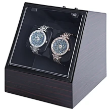 En bois Auto Silencieux Remontoir Irrégulière Forme Couvercle Transparent Montre-Bracelet Boîte avec L’UE Plug