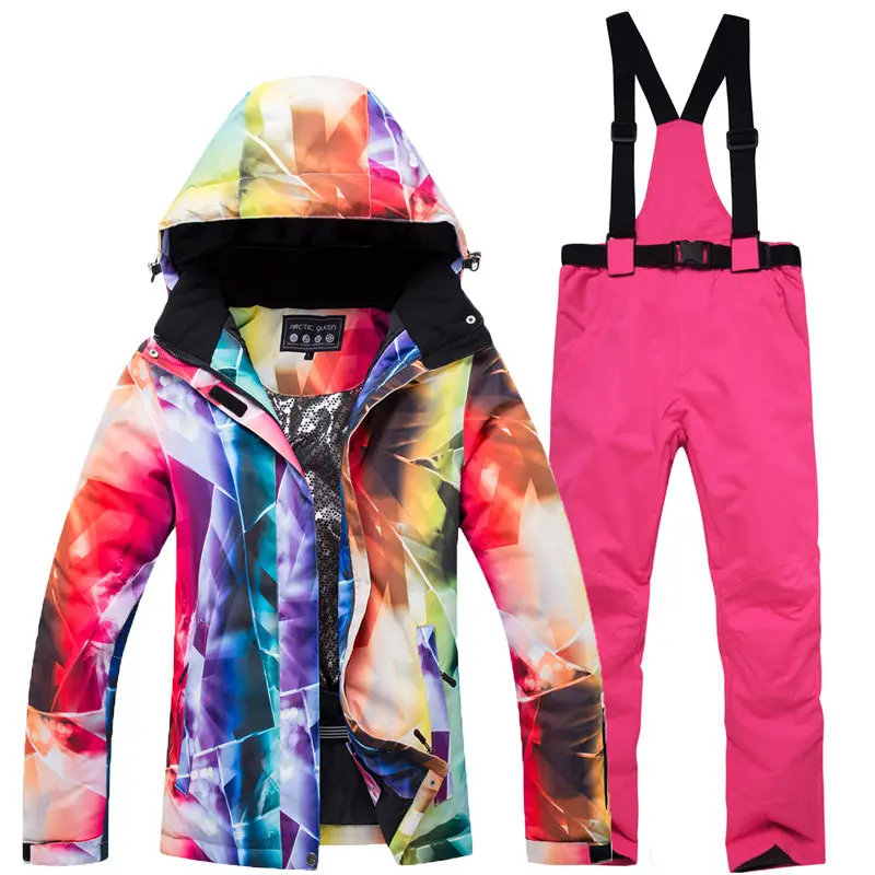 bright pink pant 30 женская зимняя одежда, одежда для сноубординга, костюм, наборы, водонепроницаемая ветрозащитная зимняя одежда, куртка для горного катания и зимние штаны с ремнем - Цвет: bright pink pant