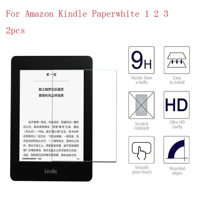 9 H стеклянная пленка Премиум для Amazon Kindle Paperwhite 1 2 3 Защитные пленки из закаленного стекла планшеты 2 шт в 1 упаковке