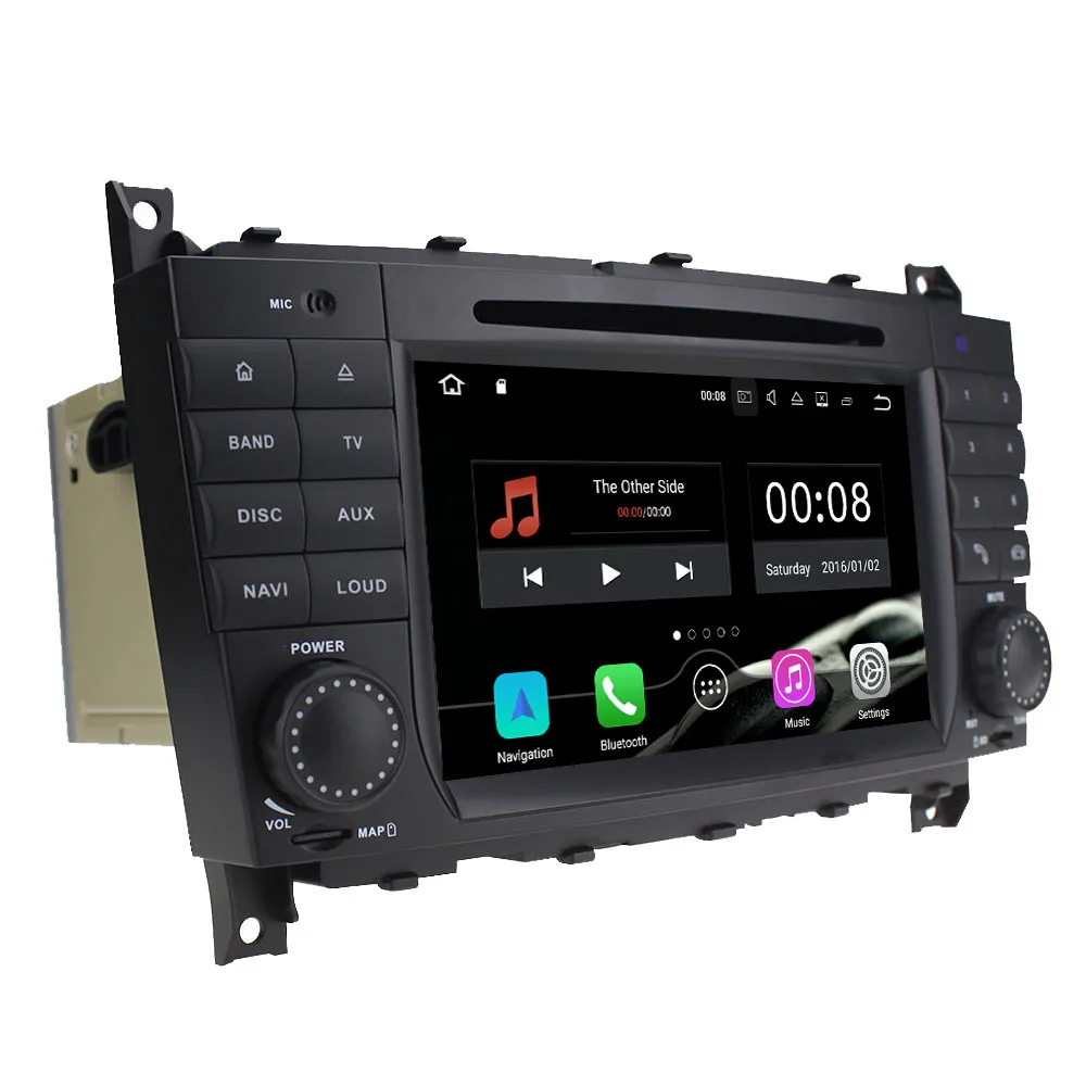 Quad Core Android 7.1.1 2GB RAM 16GB ROM Double Din GPS Navigation Car dvd radio Player for Benz C Class W203/CLK W209 2004-2005 |