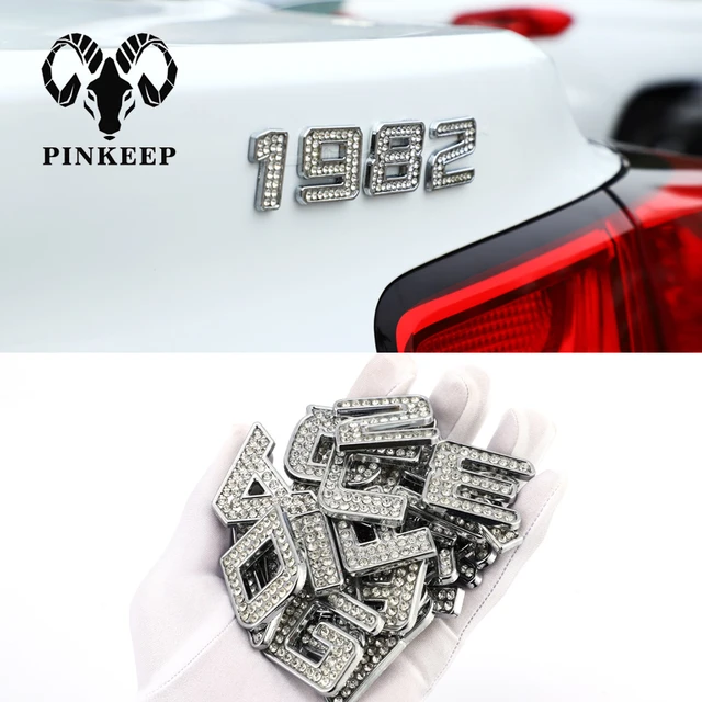35 MM 3D Auto Auto Diamant Buchstaben Aufkleber Alphabet Emblem