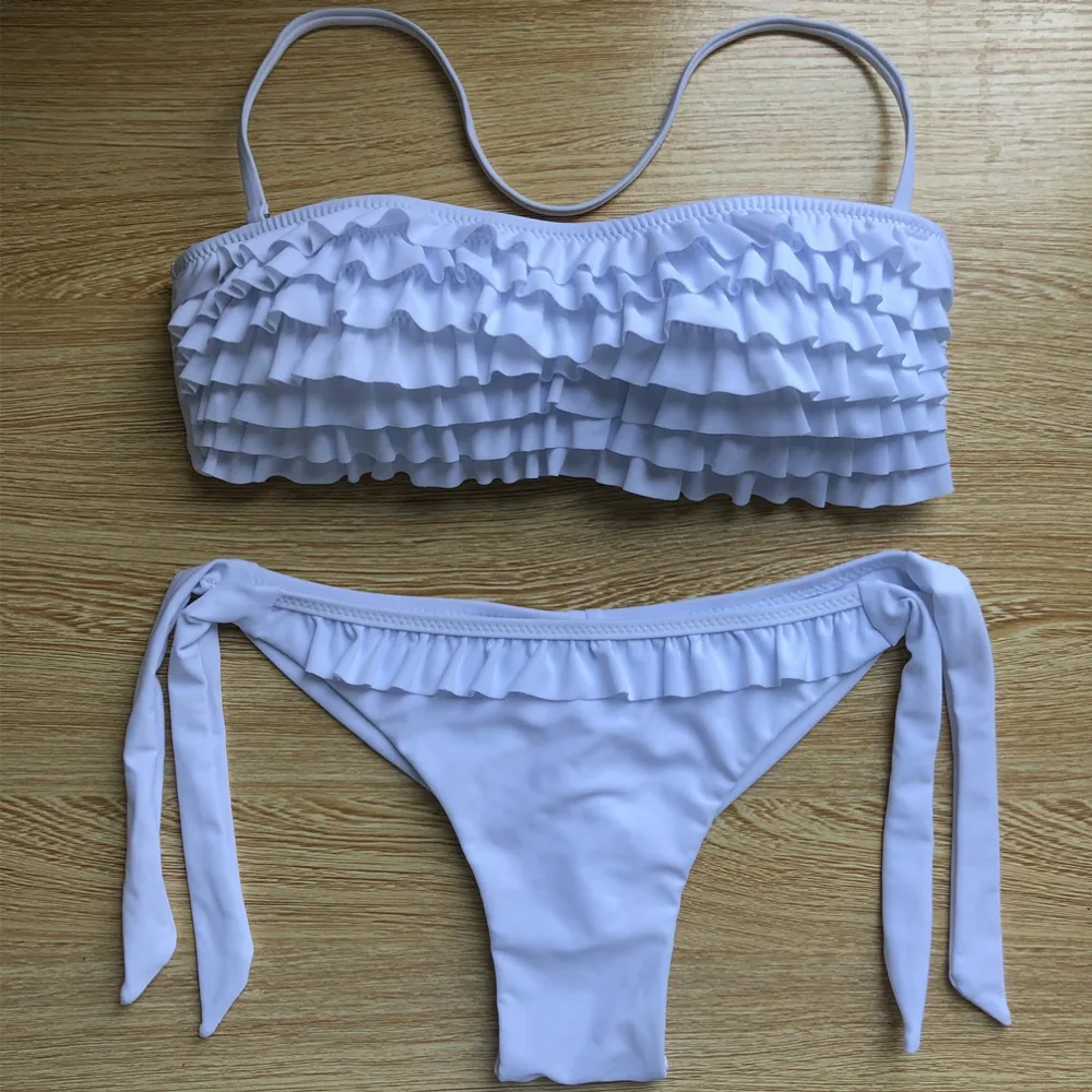 AUYLVY Biquini 2019 Ruffled Swimsuit women Ruffled Bandage Split Halter Shower SwimwearSet BeachwearPrint Ruffle Bikini Push Up AUYLVY Biquini 2019 Ruffled Swimsuit women Ruffled Bandage Split Halter Shower SwimwearSet BeachwearPrint Ruffle Bikini Push Up