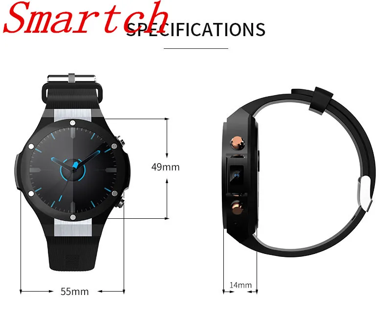 

Smartch New H2 Smart Watch MTK6580 IP68 Waterproof 1.40 inch 400*400 GPS Wifi 3G Heart Rate Monitor 16GB+1G For Android IOS
