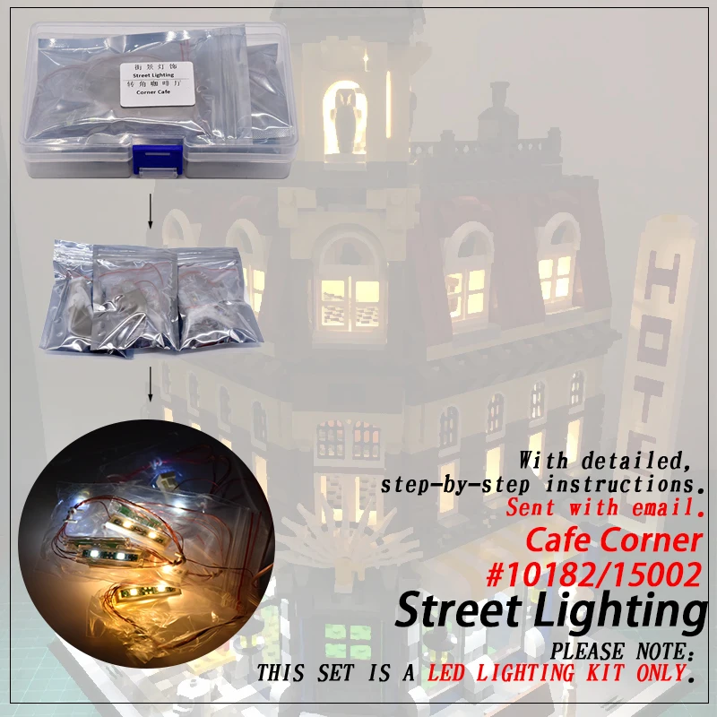 

Led Light Set (only light included ) For legoings 10182 Cafe Corner Compatible 15002 Streetview Creator Building Blocks Bricks