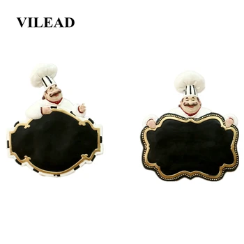 

VILEAD 26cm Resin Wall Hanging Message Board Chef Figurines European Retro Decorative Craft Home Decoration Accessories Ornament