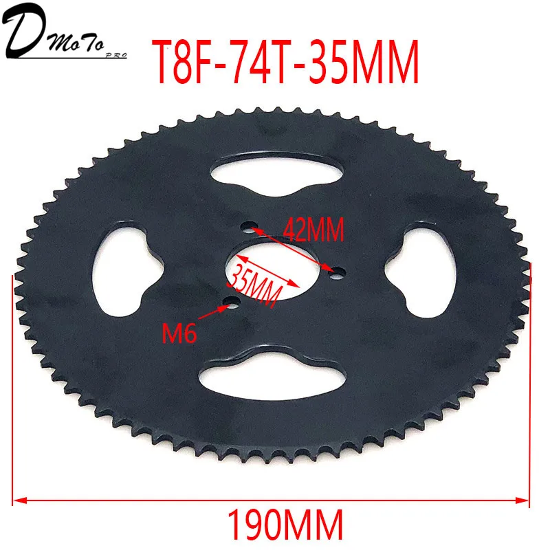 Replacement Black Mini Motorcycle 54 Teeth Rear Chain Sprocket 49cc TF8-54T 6mm 