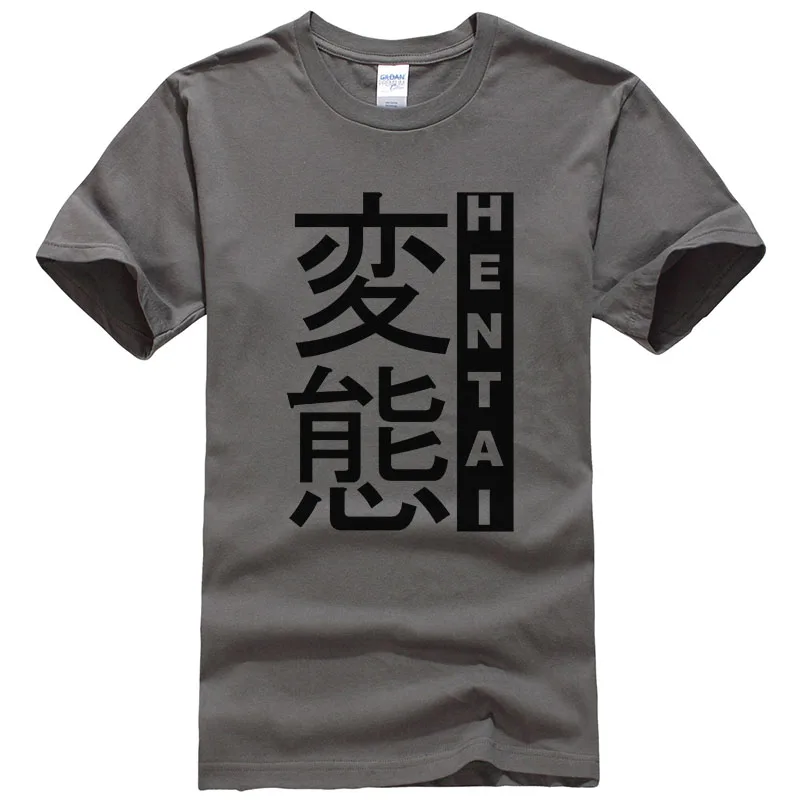 Dark gray Футболка ahegao для мужчин, модная брендовая хлопковая Повседневная футболка с короткими рукавами и принтом hentai, мужские топы, крутая футболка T388 - Цвет: Dark gray