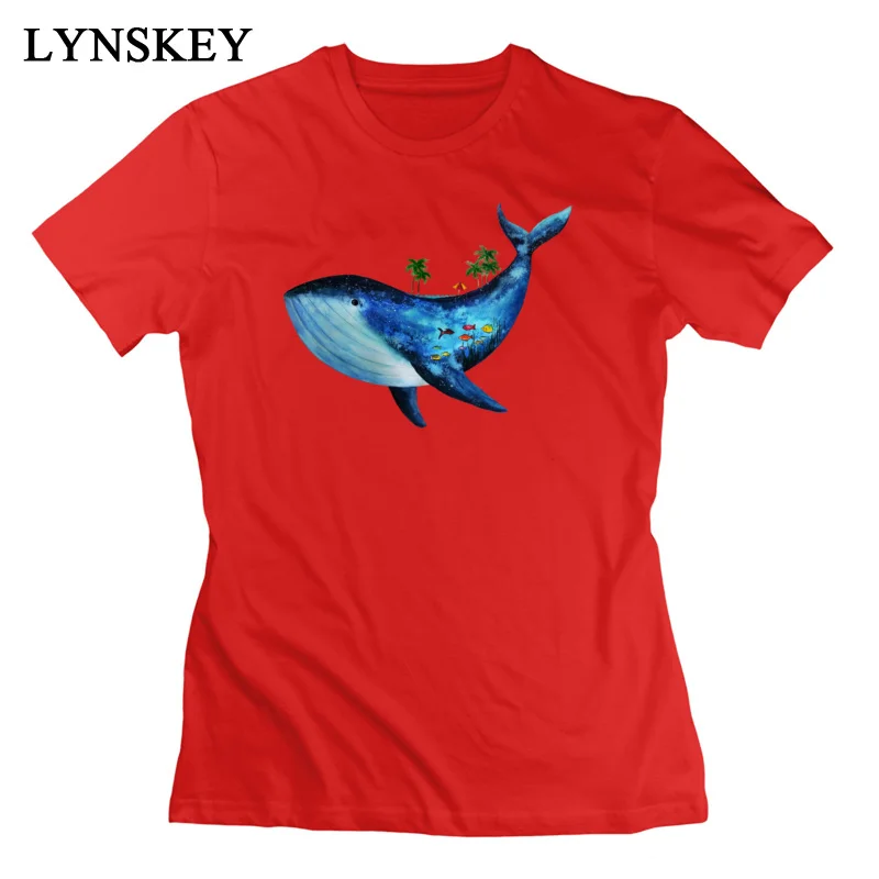 LYNSKEY T Shirt Short Sleeve Funny Coupons Summer whale Round Collar All Cotton Womens Summer/Fall Tops Shirt Funny Tee-Shirt white
