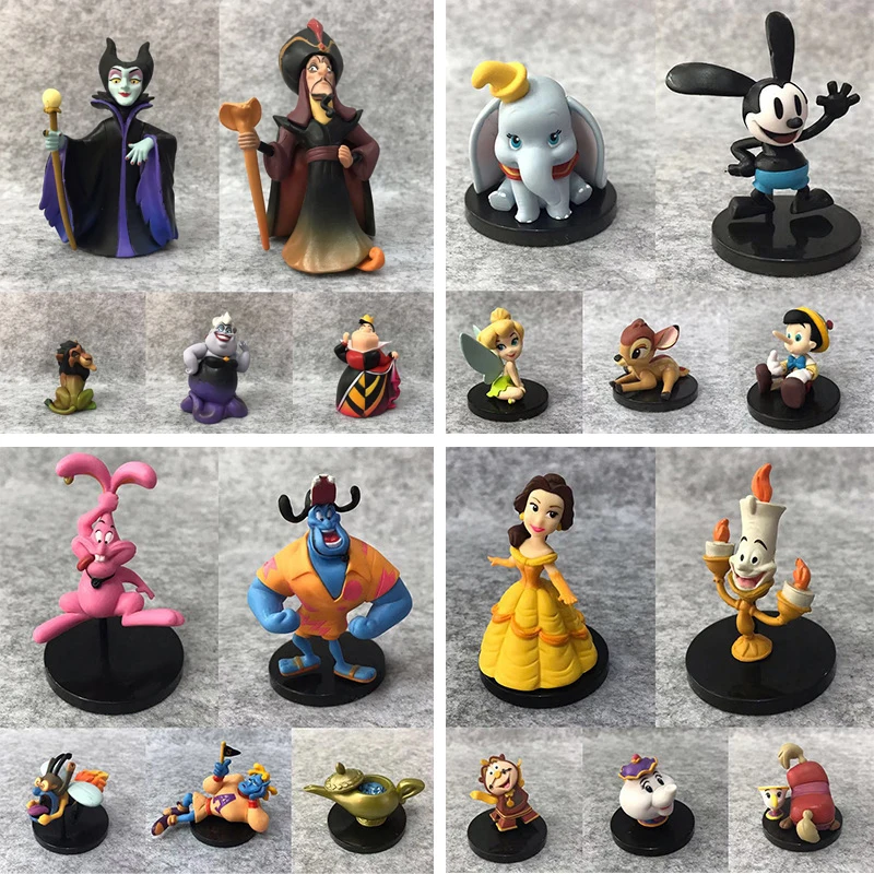 

5pcs/set Cartoon Classic Character Snow White Beauty and the Beast Aladdin Lamp Maleficent Mini Q Version Figures Toys for kids