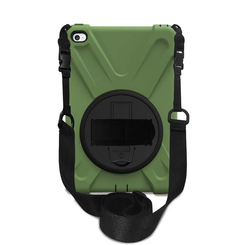 Чехол для iPad mini 4 Kickstand Dropproof высокая ударопрочность детские безопасные панцири ударопрочный сверхмощный панцири чехол с рукой - Цвет: Army Green