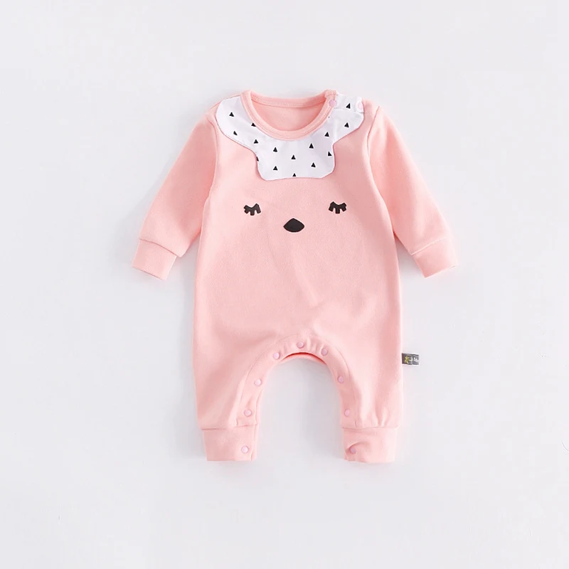Pink Новинка; милый комбинезон для маленьких девочек; Одежда для новорожденных с милыми животными; Одежда для новорожденных; Детский комбинезон; хлопковый модный цельнокроеный комбинезон - Цвет: Pink
