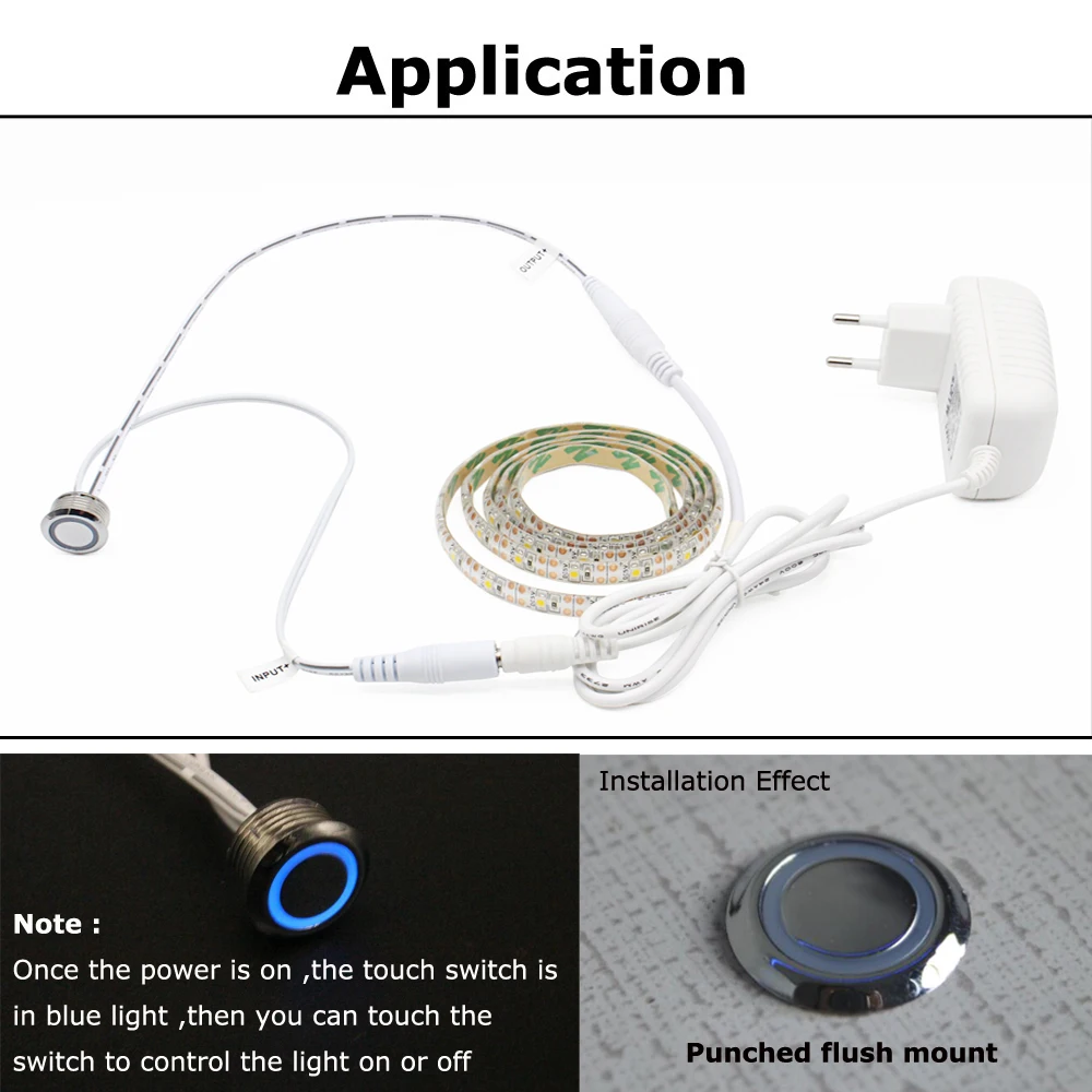 Sensor de movimiento de 12 V, Interruptor táctil de luz LED infrarroja PIR de 12 voltios, Sensor de movimiento automático para tira de luz LED CC de 12 V, sin apagado