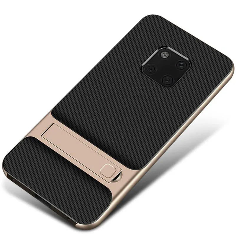 Gold Держатель противоударный чехол для huawei mate 20 20 Pro Жесткий ПК Бампер ТПУ Гибридный чехол для huawei mate 20 20Pro Coque - Цвет: Gold