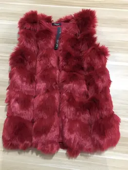 

Autumn And Winter New Faux Fur Vest Women Coat Red Fashion Ladies Outwear