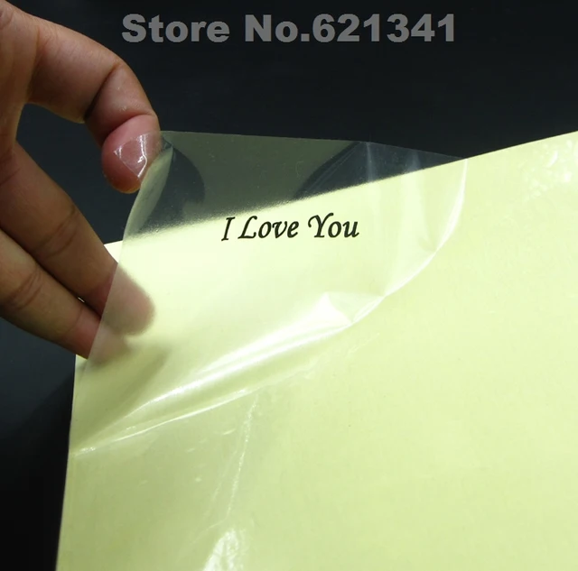 a4 pet clear transparent film sticker paper sheet self adhesive clear transparency sheets