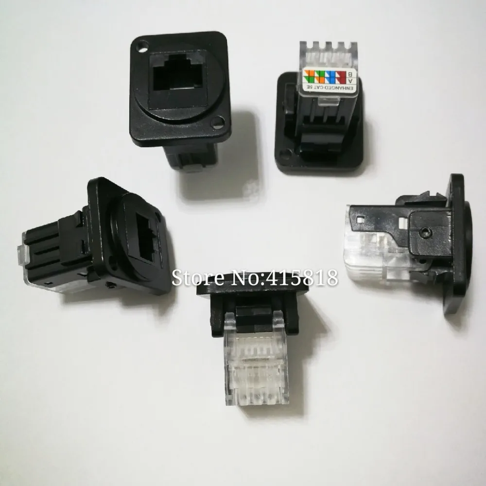 10 шт./лот d-тип пресс RJ45 Cat5e сеть втулка Шасси Панель Крепление разъем аудио разъем
