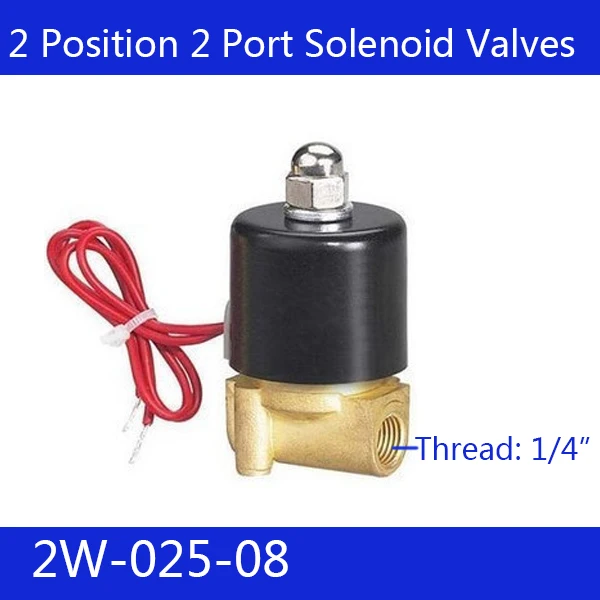2W025-08 1/4&quot 2 Position Port Air Solenoid Valve 12V Pneumatic Control Water DC12v DC24v 220v | Обустройство дома