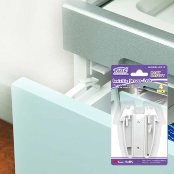 通販 4個ベビーsafeyキャビネットロックに見えない引き出しラッチロックベビーセキュリティ子供保護ラッチ安全食器棚ドアロッカー