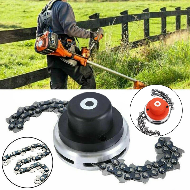 

Professional Mower Chain Trimmer Head Metal Orange Bushes Accessories Lawn Machine Cutting