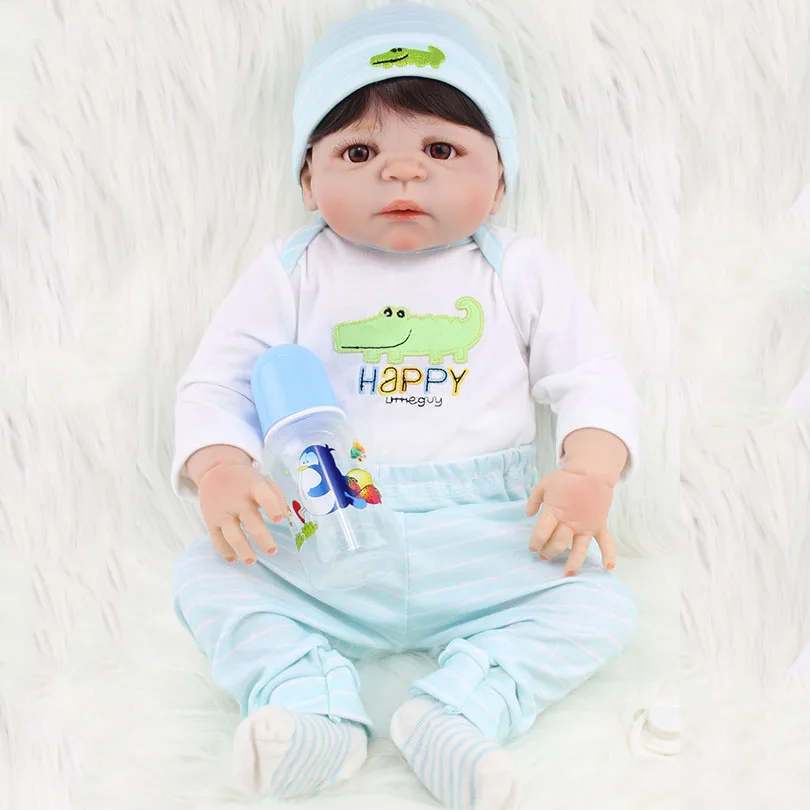 55 см Полный тела силиконовые куклы Reborn Baby реалистичные коллекционные игрушки Reborn младенцы кукла-мальчик для детей девочек Bonecas