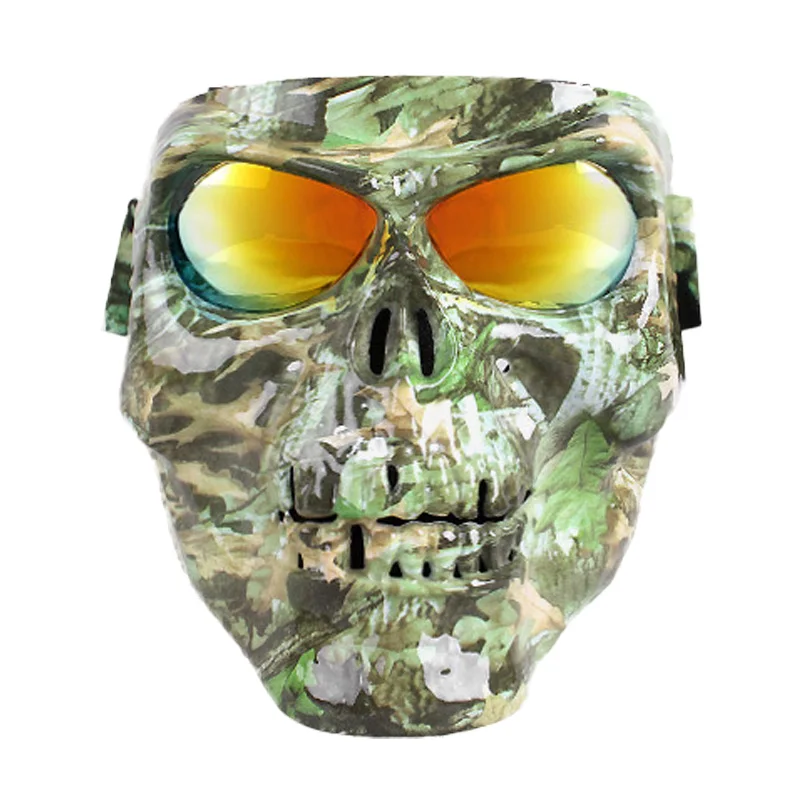 Винтажные мотоциклетные очки, маска на шлем, съемная модульная маска с черепом, мотоциклетные очки с фильтром для рта, очки для мотокросса - Цвет: E110