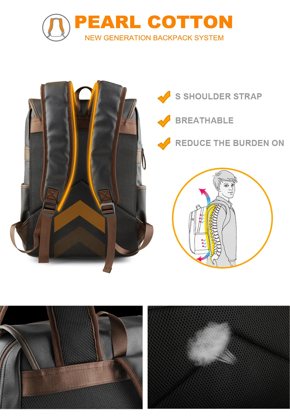 MOYYI, простой дизайн, мужской повседневный рюкзак, известный бренд, элегантный дизайн, кожаный школьный рюкзак, сумка для колледжа