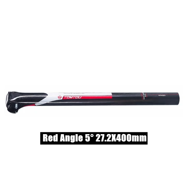 Red 5 Degree 27.2mm TOMTOU легкий 200 г полный UD углеродный руль для велосипеда подседельная сумка Велоспорт Дорога/горный велосипед трубки сиденья 27,2/30,8/31,6x400 мм - Цвет: Red 5 Degree 27.2mm