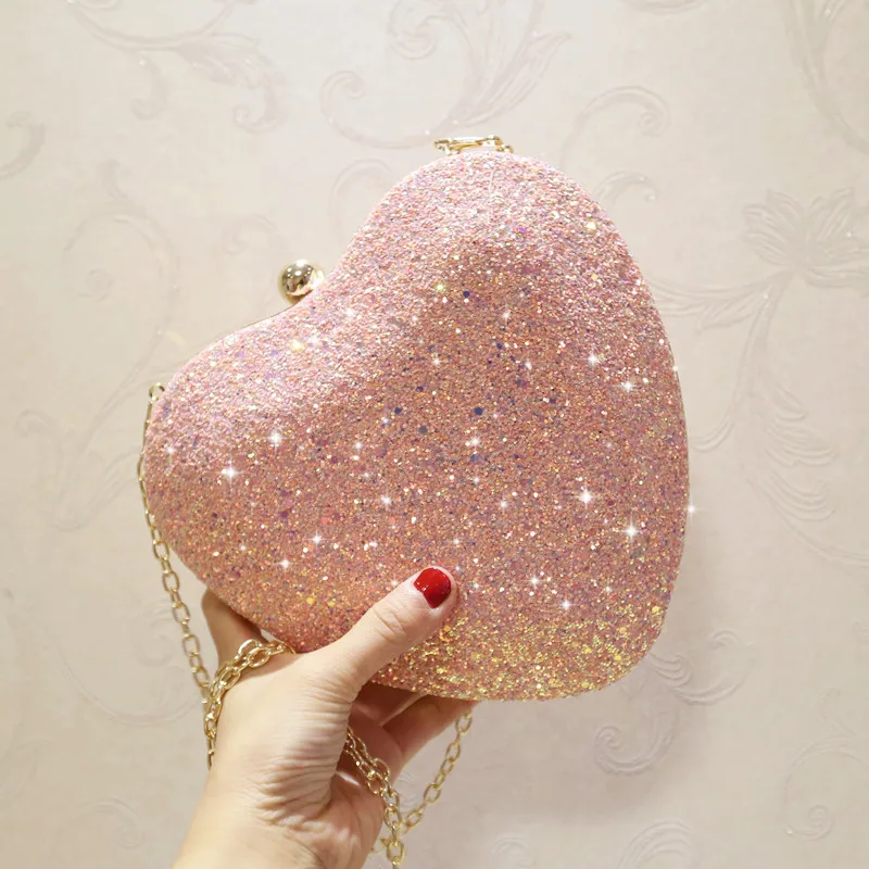 

INS 2018 Summer sequins Dinner hand bag 3 color satchel Handbag woman 2018 with chain bag wedding party fashion bag