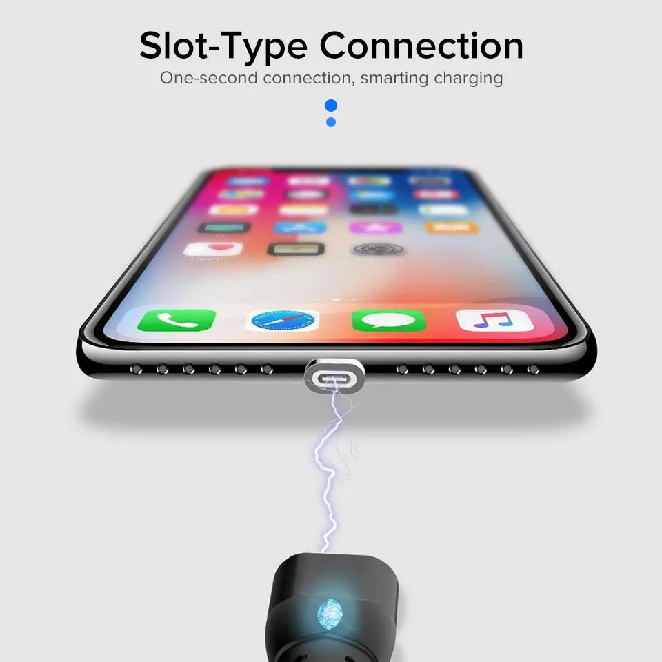 Магнитный кабель Venroii Micro usb type C Быстрая зарядка 3A магнитное зарядное устройство