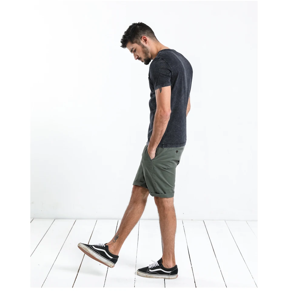 TANG Летние Новые однотонные х/Б мужские шорты Slim Fit до колен Повседневная мужская одежда высокого качества плюс размер 9 цветов