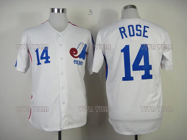 Pete Rose Jersey Montreal Expos 8 Gary Carter 4 Delino DeShields Stitched Throwback Baseball Jersey S-3XL Free Shipping