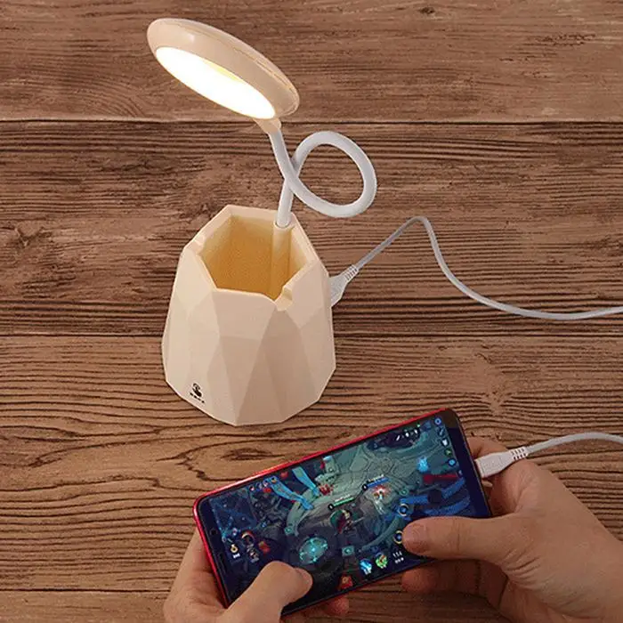 LED Eye Protection Pen Holder Light Dimmable Mobile Phone 2000mAh Charging 5V 2.5W Reading Lamp