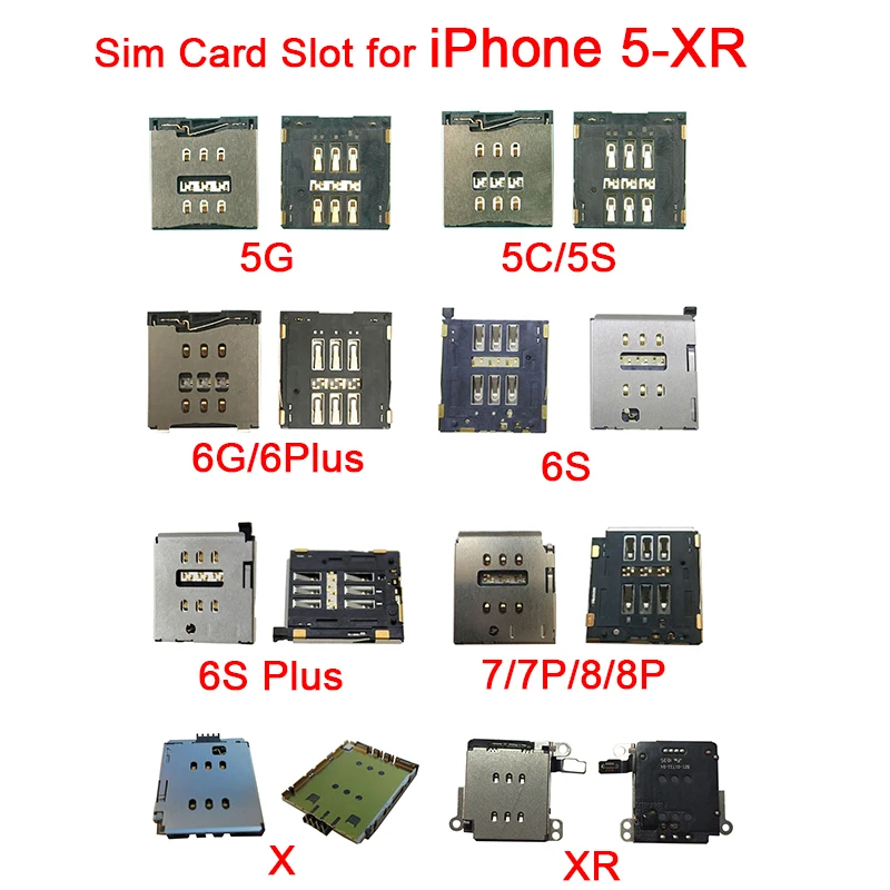 Inner Nano Sim Card Reader Adapter For Iphone X Xr 5 5s 5c Sim Card Tray Slot Socket For Iphone 6 6s 7 8 Plus Replacement Parts Sim Card Adapters Aliexpress