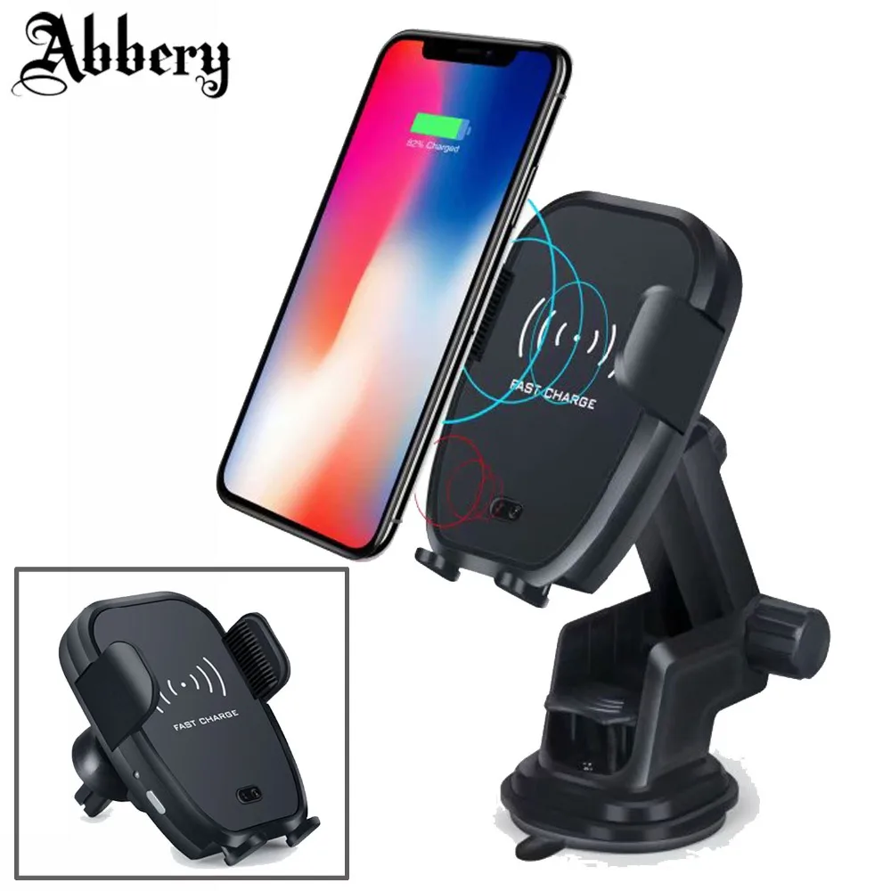 Fast Wireless Car Charger Automatic Infrared Sensor Car Mount Air Vent Phone Holder Cradle for iPhone 8 Plus X Samsung S9 Note 9 Fast Wireless Car Charger Automatic Infrared Sensor Car Mount Air Vent Phone Holder Cradle for iPhone 8 Plus X Samsung S9 Note 9