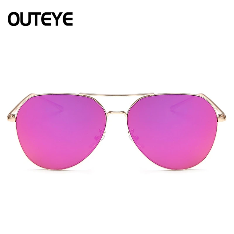 Солнцезащитные очки цвета розового золота для женщин и мужчин,, фирменный дизайн, негабаритные зеркальные солнцезащитные очки, женские солнцезащитные очки в металлической оправе, Gafas De Sol - Цвет линз: 4