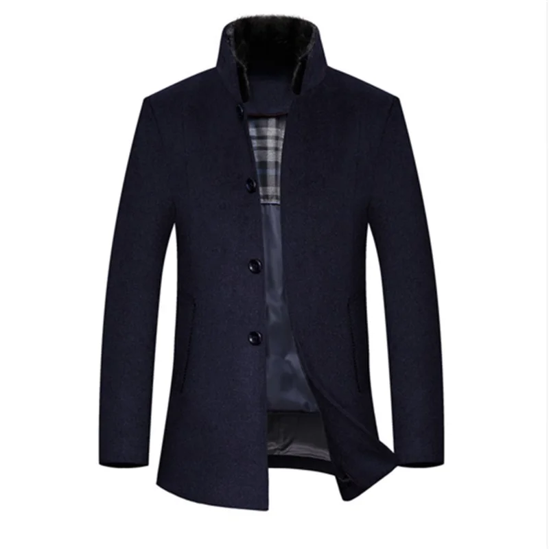 highqualityWoolen Overcoat Brand Clothing Winter Jakets For Men Windbreaker Jacket Thickened Woolen Coat Removable inner bladder - Цвет: 1
