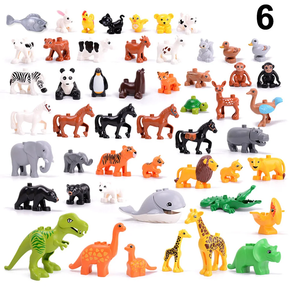 Детские модели животных, набор строительных блоков, совместимые игрушки-головоломки для раннего образования M09 - Цвет: 6