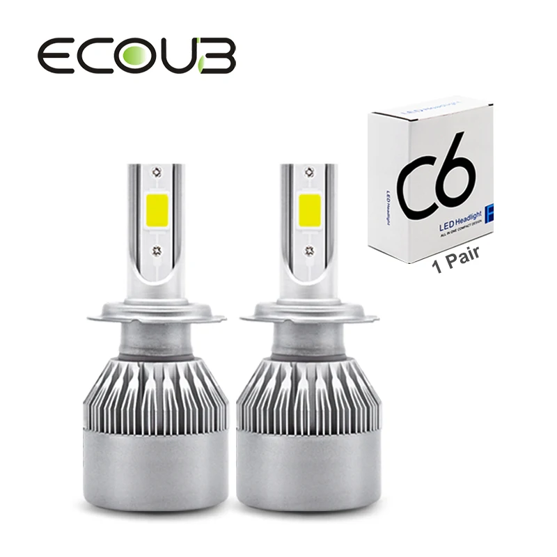 Автомобильная светодиодная лампа H1 LED H7 H11 H3 H4 Hb3 Hb4 9005 9006 IP68 6500K COB светильник ПА 12 В