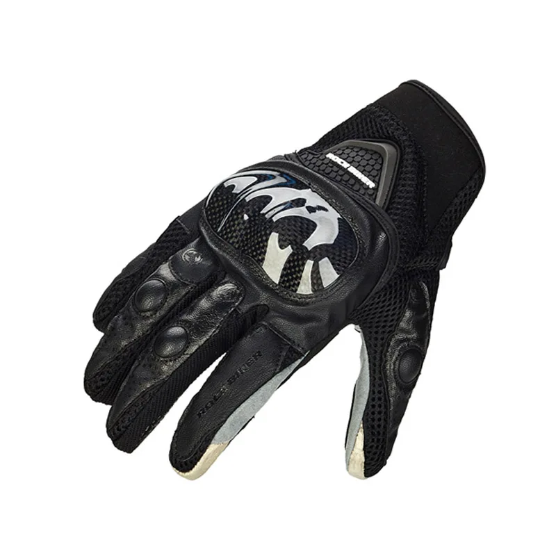 Мото rcycle езда Гонки с подогревом перчатки guantes мото cicleta Гант мото rbike мото ciclista дышащий углеродного волокна сенсорный экран - Цвет: Черный