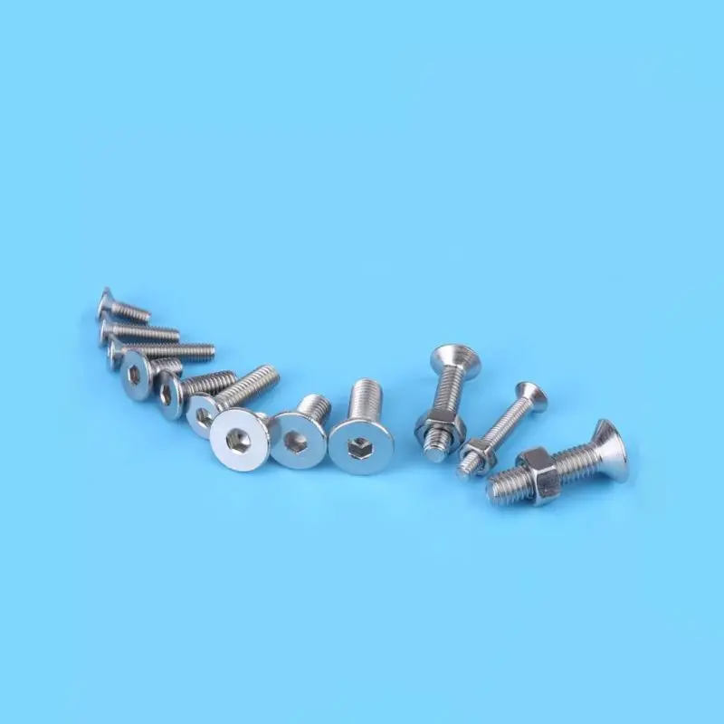 500pcs M3 M4 M5 Screws& Nuts Kit 304 Stainless Steel Countersunk Hex Socket Head Cap