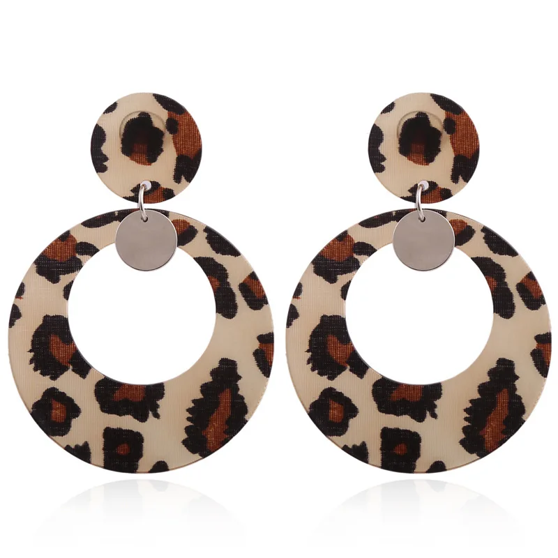 

New Acrylic Acetate Earrings Female Leopard Print Geometry Fashion Earrings Statement Minimalist For Women Jewelry Pendientes