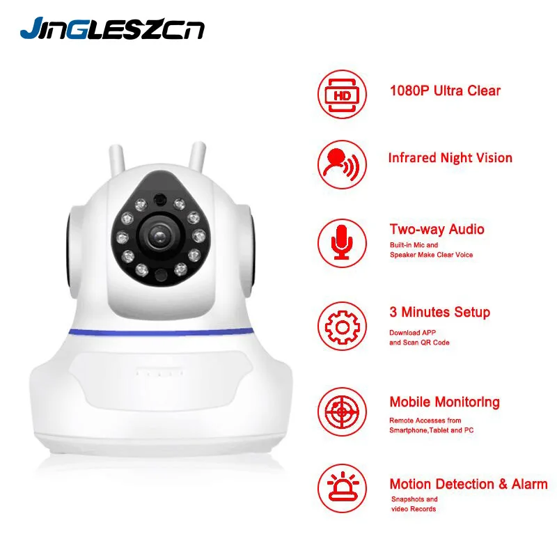 IP Camera 1080P WiFi Home Surveillance Camera Wireless Network Camera Wifi Night Vision CCTV Camera Baby Monitor 1920*1080 IP Camera 1080P WiFi Home Surveillance Camera Wireless Network Camera Wifi Night Vision CCTV Camera Baby Monitor 1920*1080