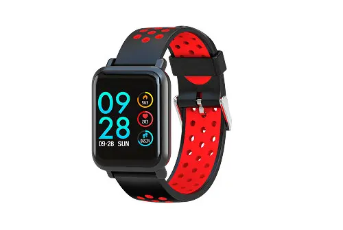 Умный браслет сердечный ритм SmartWatch водонепроницаемый браслет для смарт-часов для мужчин лучшие подарки для друзей - Цвет: Красный