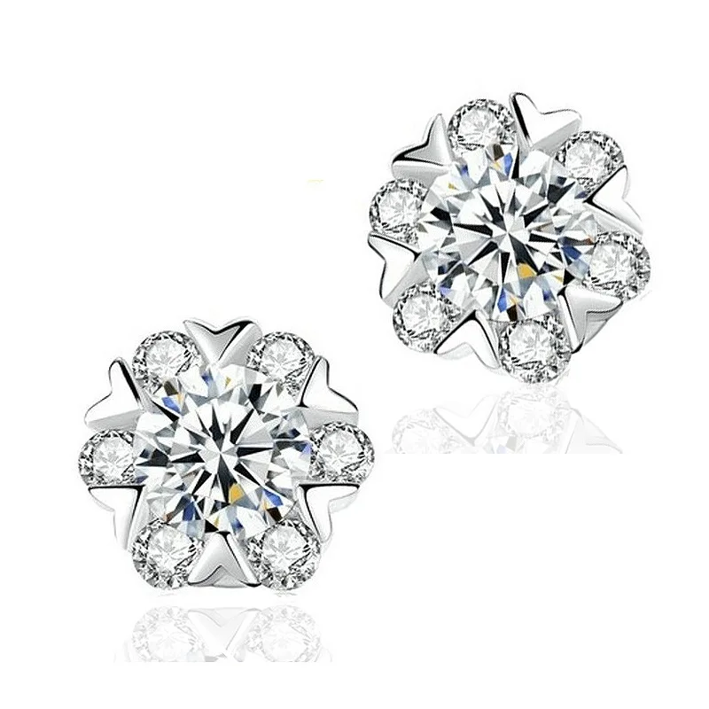 

2017 Fashion Korean Version Of The Trend Of Snow Earrings Silver Temperament Female Snow Dance Earrings Gift Wholesale
