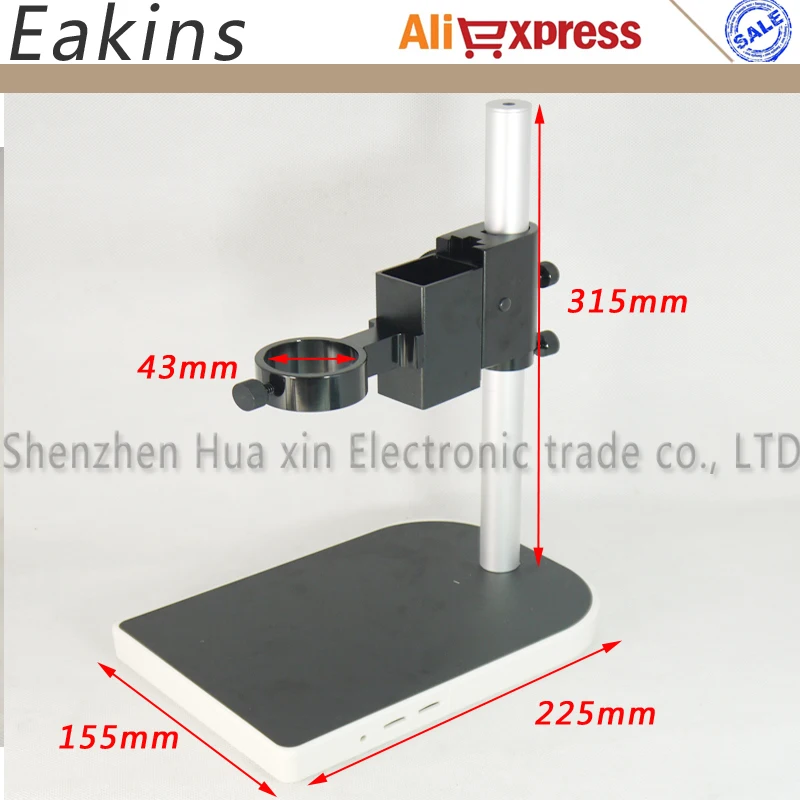  13MP 60FPS HDMI VGA Industrial Microscope Camera+130X lens+LED light+stand holder+8